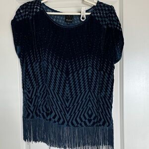 Ella Moss Blue Geometric Top